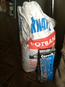 Мешок ротбанта штукатур 30 кг новая затирка цв серый, лист влагост гипсокарт 2,5 на 1,2м толщ9,5 мм - IMG_1633.JPG